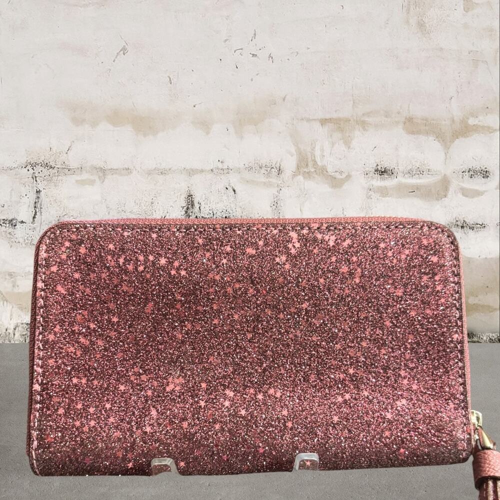 Coach Small Wristlet Wallet With Star Glitter Purple - Picture 4 of 6